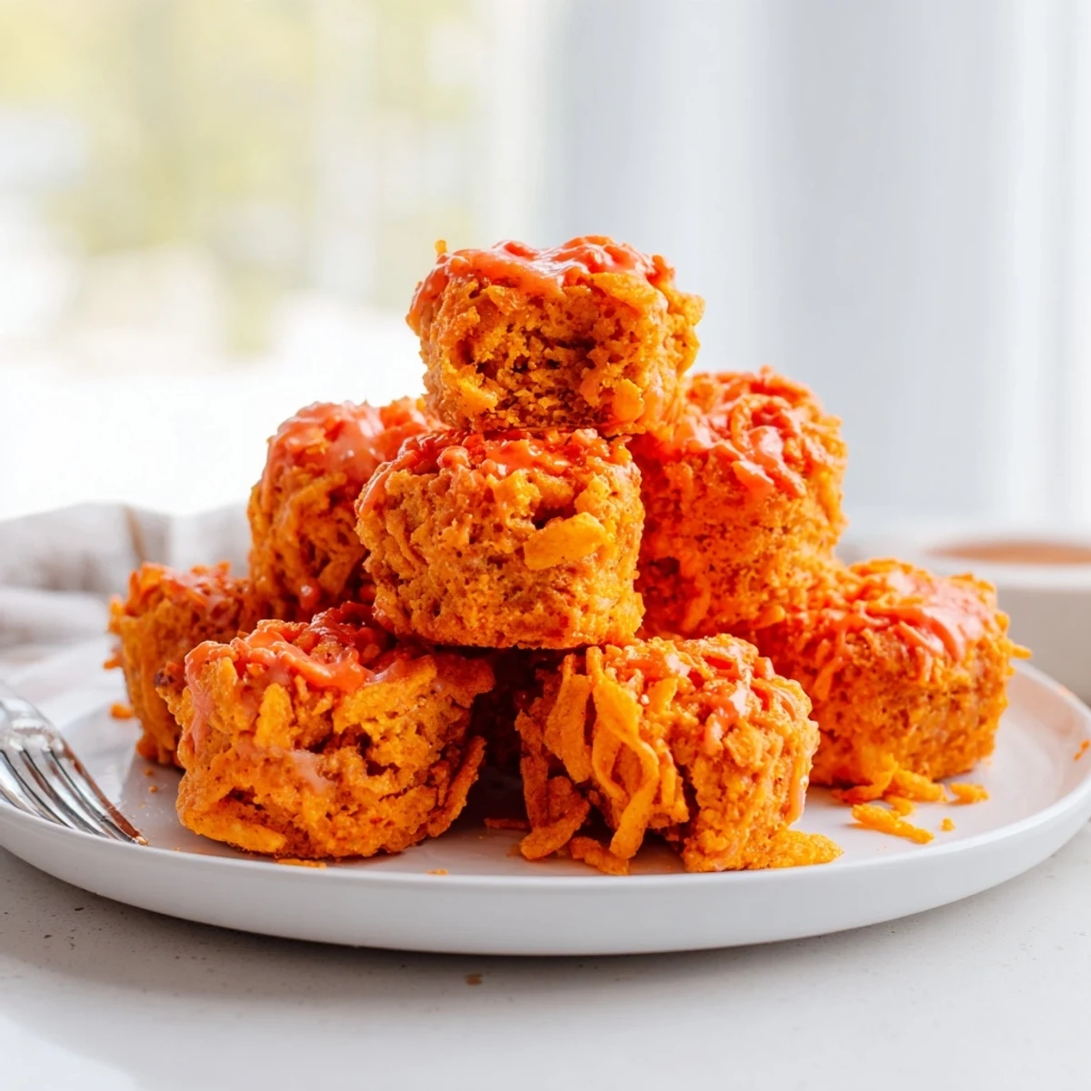 Spicy Flamin Hot Pumpkin Biscuit Bites with cheesy filling, perfect for game day snacks.