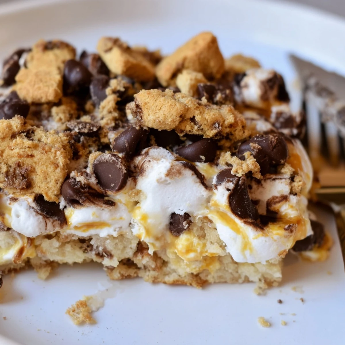 Delicious S'mores Buffalo Ranch Biscuit Bars topped with crispy graham cracker crumbs.