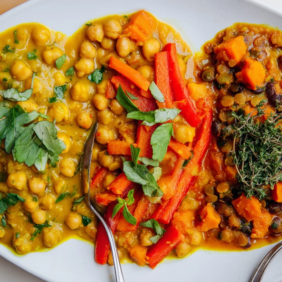 Delicious single-pan Global Curries featuring vibrant colors and fragrant spices.