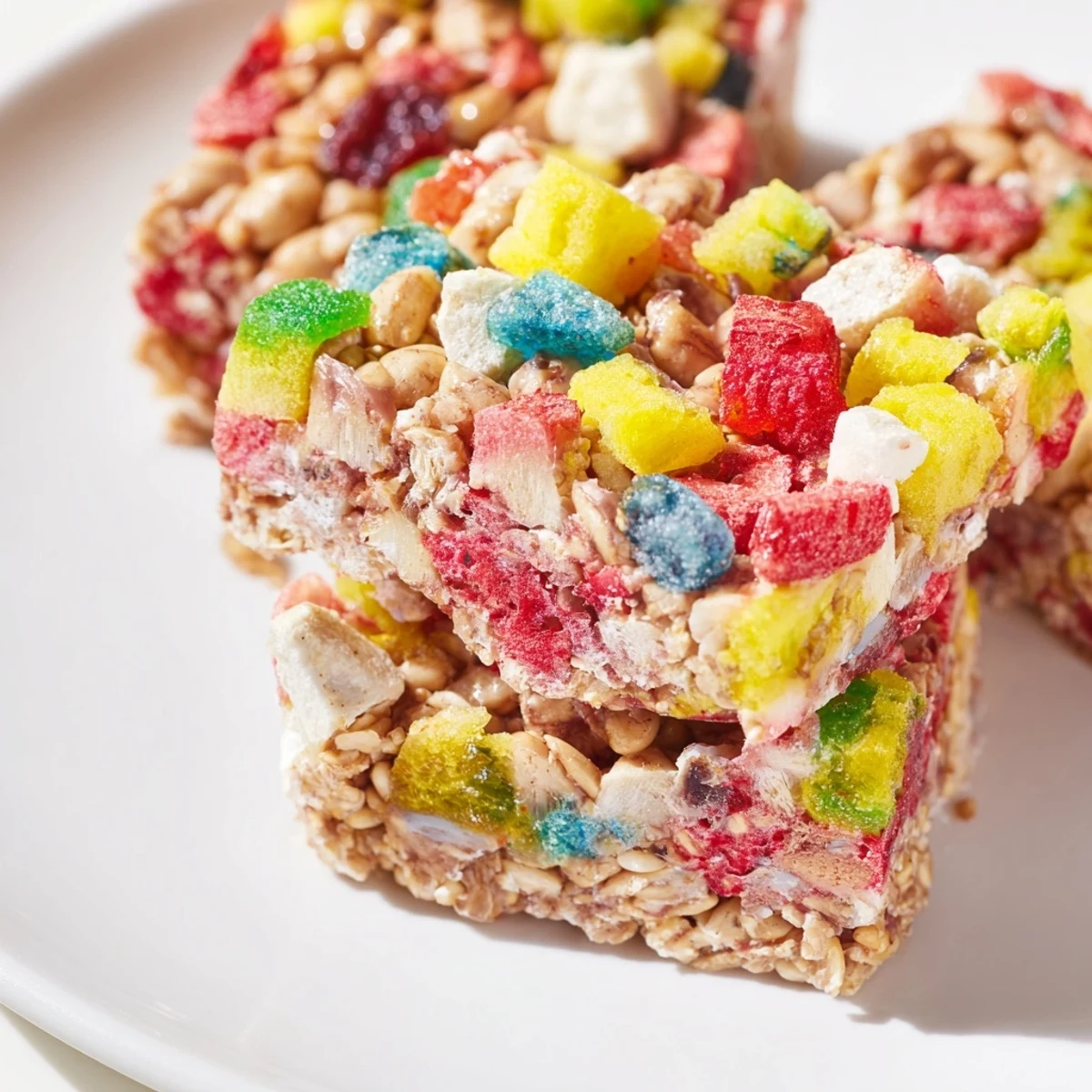 Enjoy these playful homemade gummies and candy-topped oat snack bars for a fun treat!