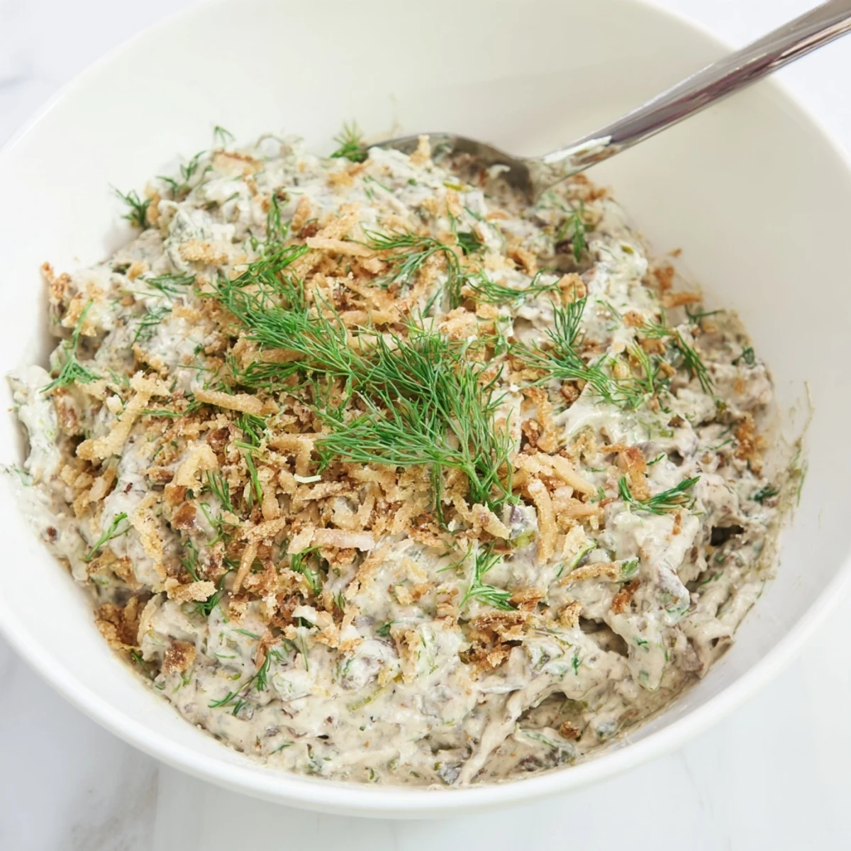 A close-up of a delightful fried pickle dip, easy to make and ideal with chips.