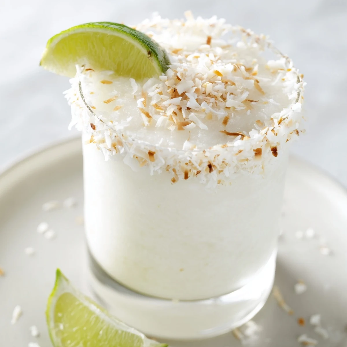 Cool, creamy White Christmas Margarita Slush recipe featuring the perfect blend of tequila and coconut flavors.