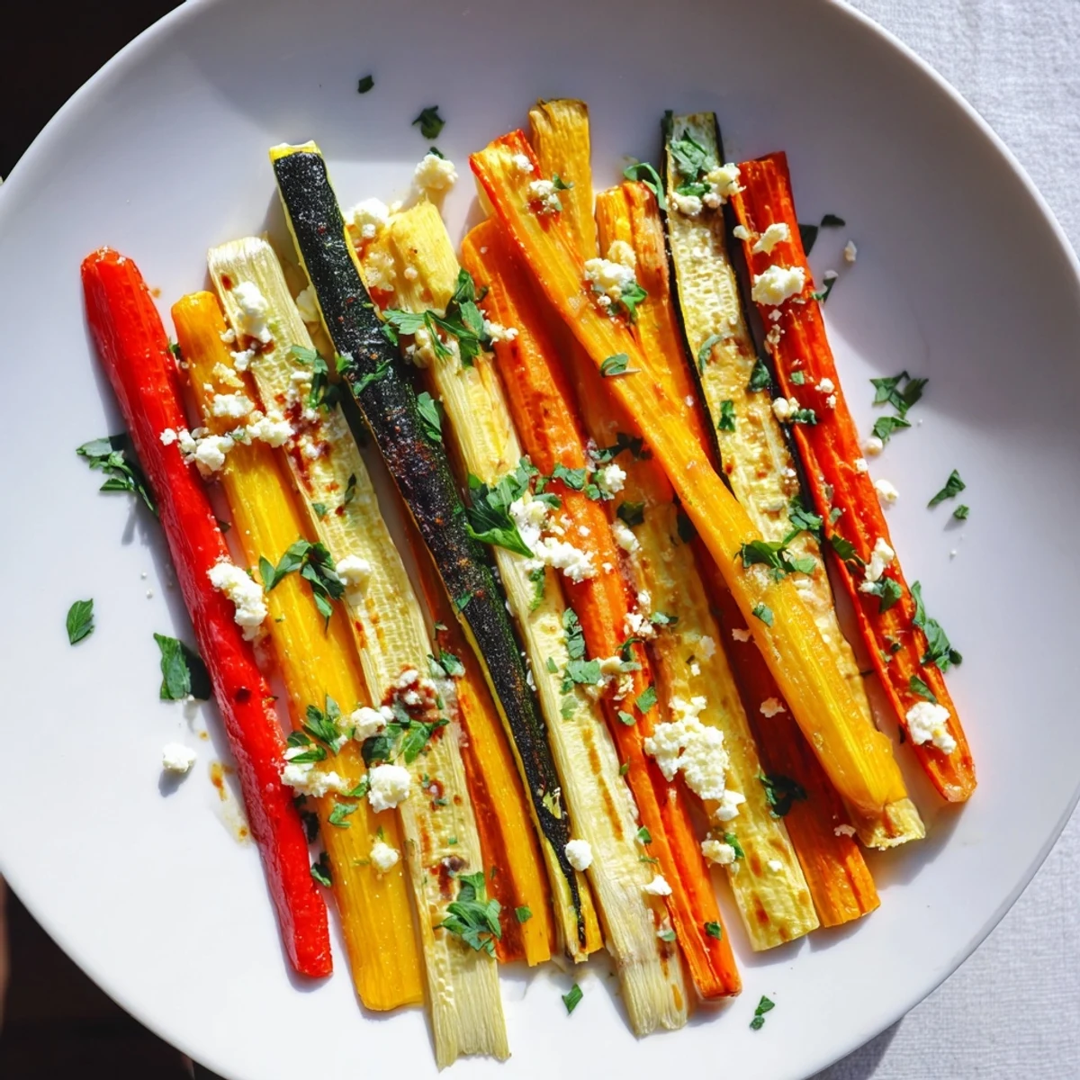 Vibrant Christmas Sleigh Veggie Rails: roasted carrots and peppers arranged for a delicious, healthy holiday snack.