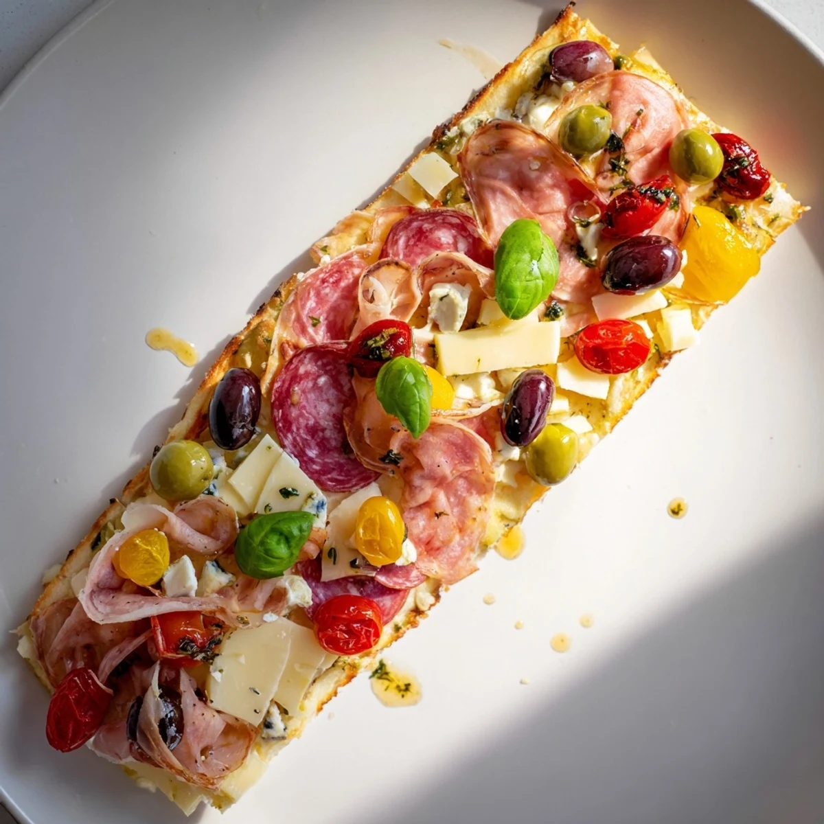 The Rustic Raft appetizer, loaded with sliced meats and cheeses, offers a delightful spread.