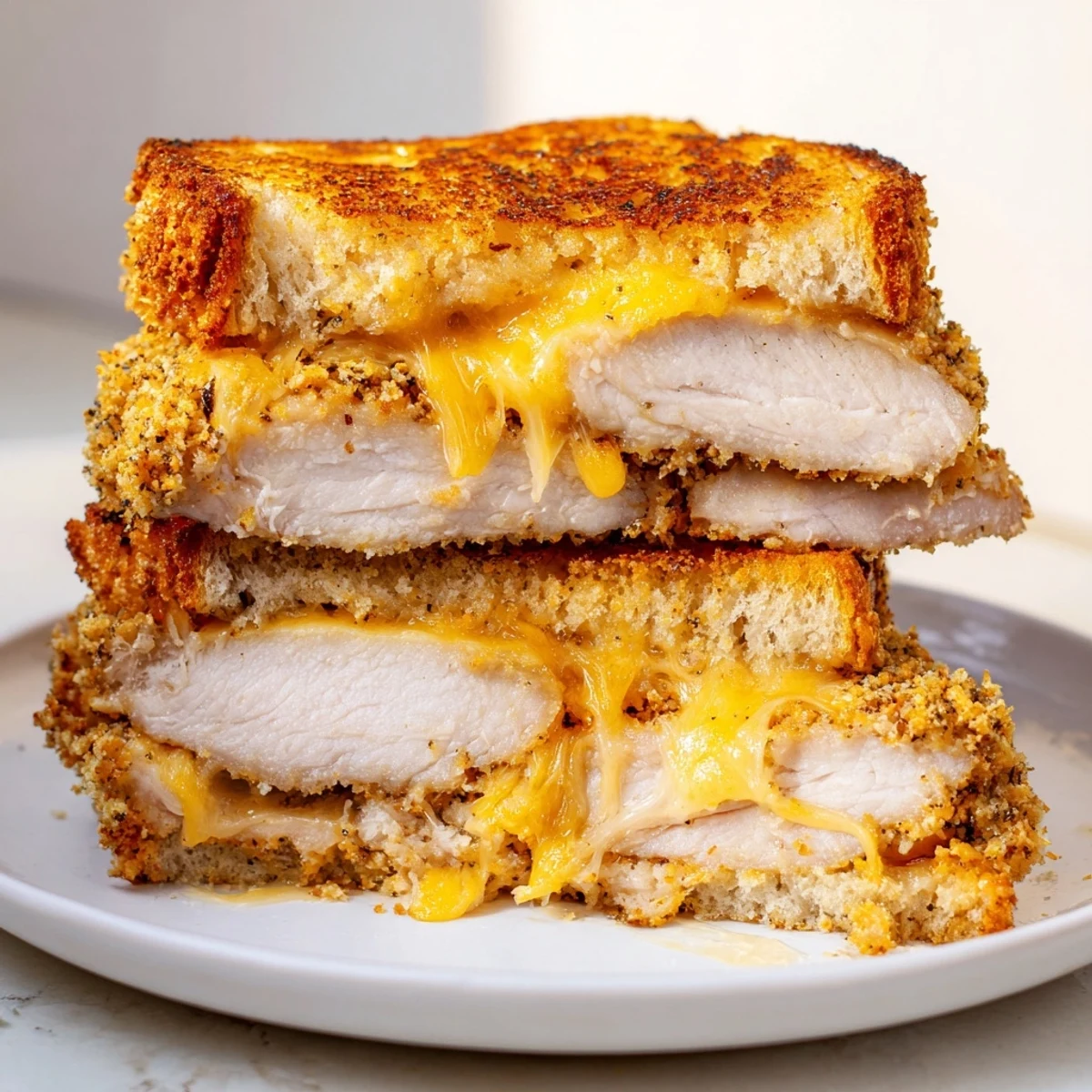 Savory and flavorful: imagine the crispy, golden-brown Crispy Panko Pork Chop Grilled Cheese.