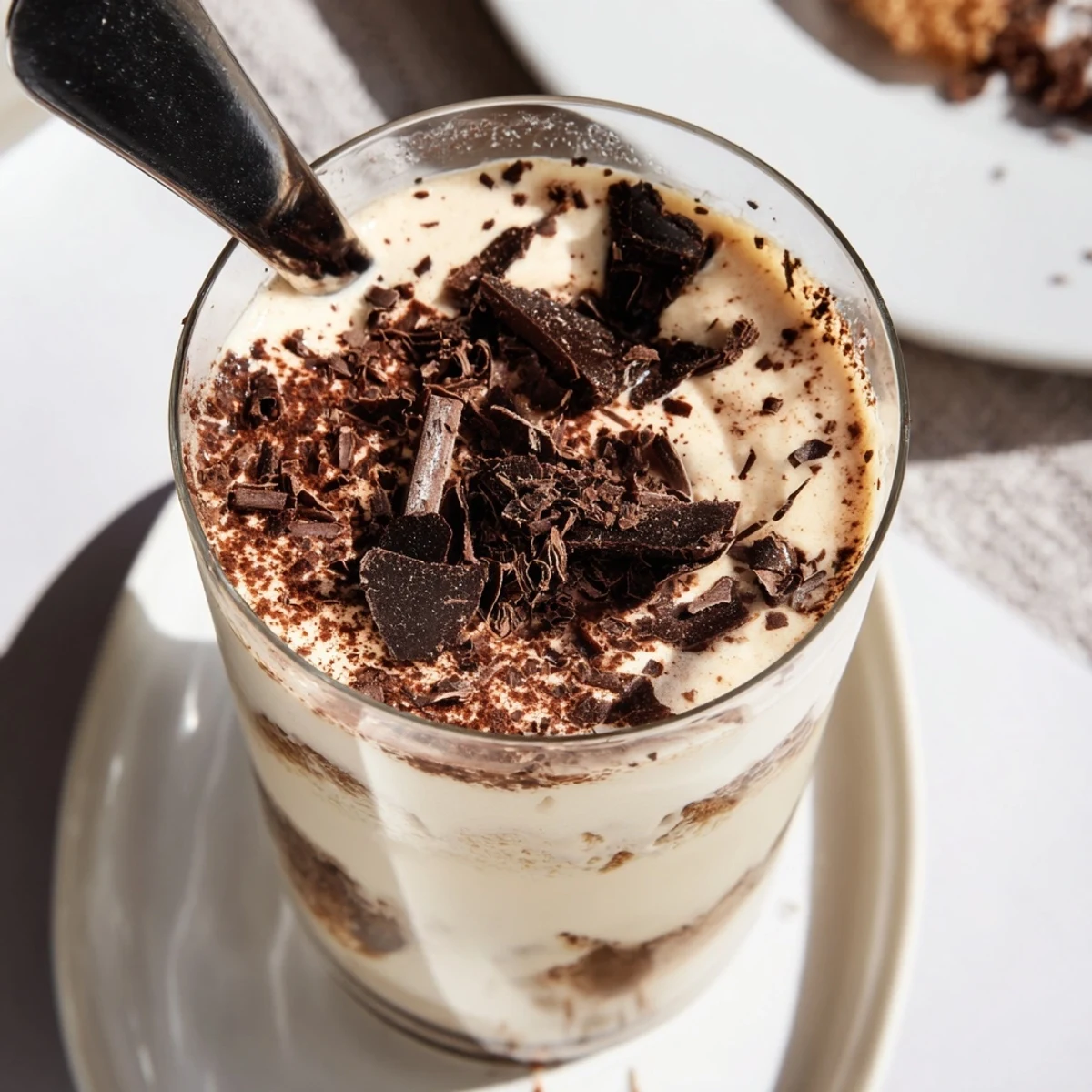 Enjoying a refreshing, homemade Tiramisu Latte: a photo shows a visually appealing dessert coffee beverage creation.