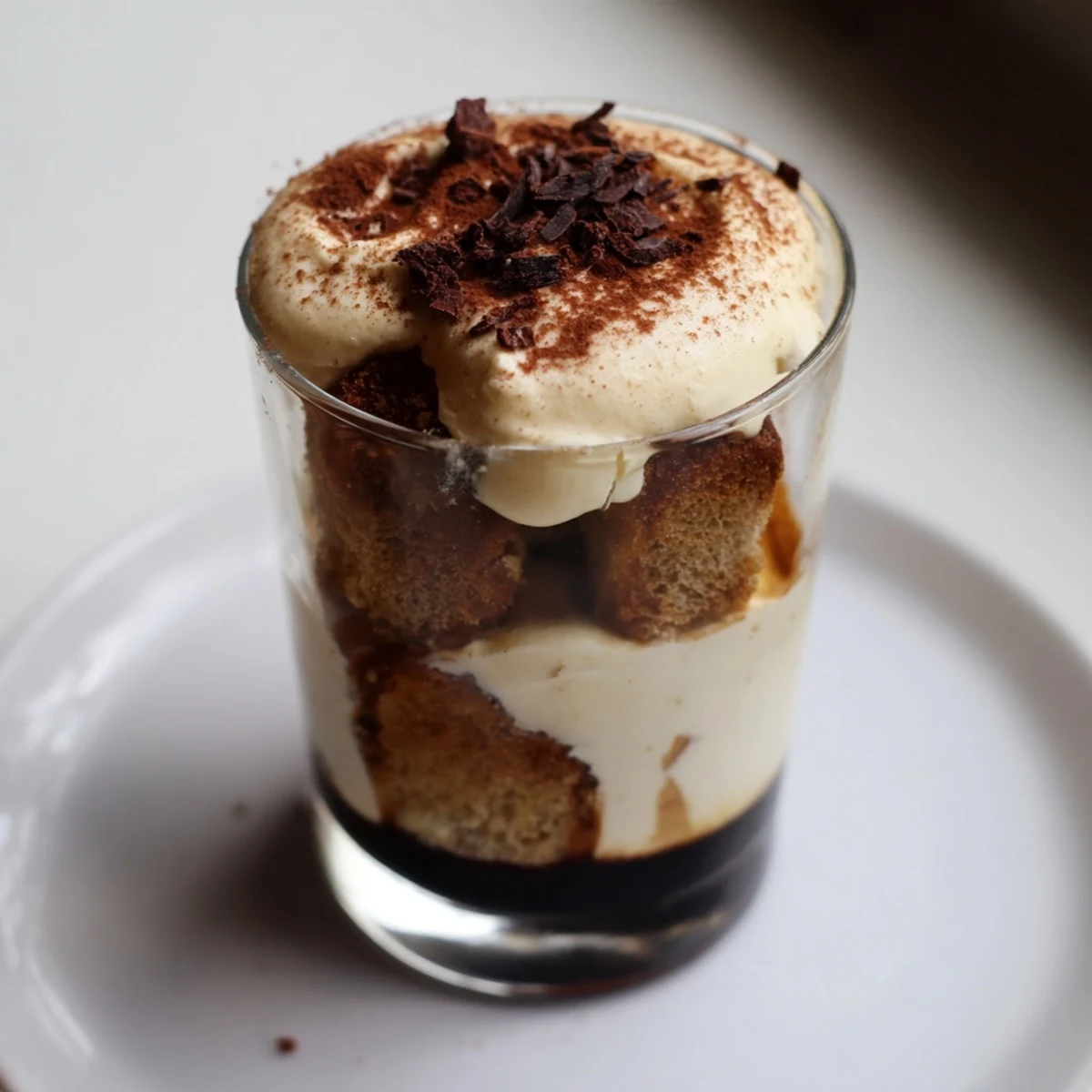 Elegant Deconstructed Tiramisu Shots reveal a delightful mix of textures and flavors, ready to be enjoyed as dessert.