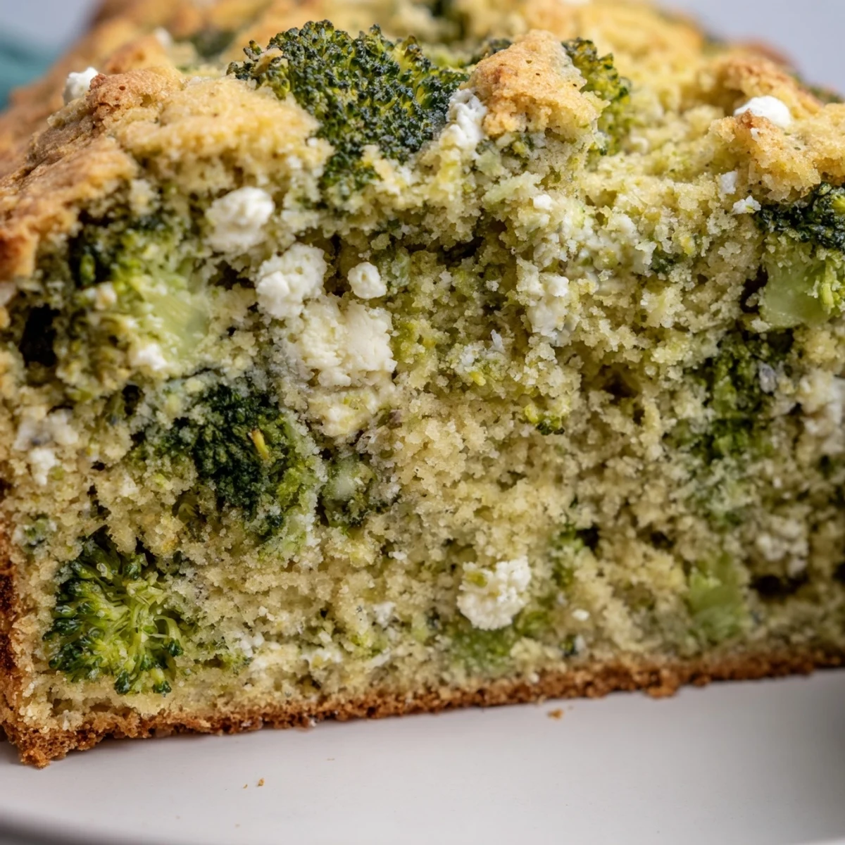 Moist and savory Broccoli and Feta Loaf cooling on a wire rack, showcasing its fluffy crumb and flecks of vibrant green broccoli.