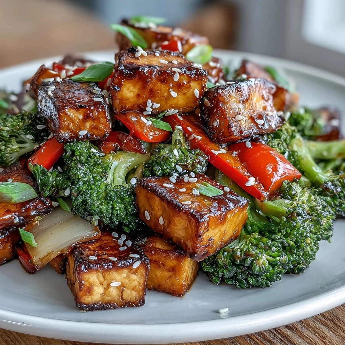 Vibrant vegan teriyaki tofu sheet pan stir-fry with crisp broccoli, peppers, and savory glaze baked to perfection.