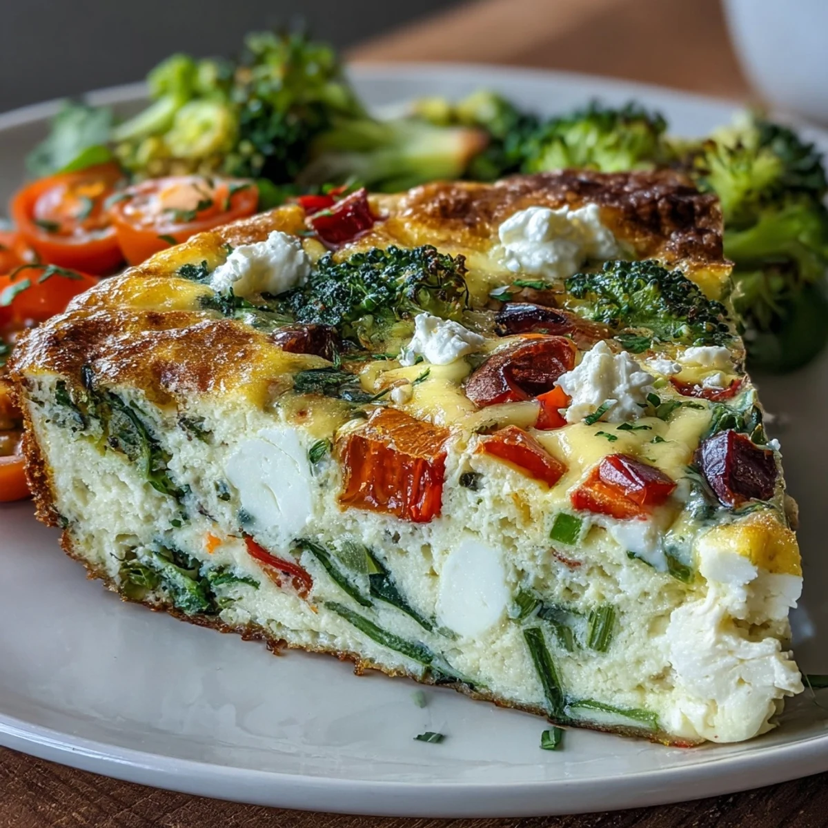Light and satisfying egg white frittata filled with zucchini, tomatoes, and herbs, ideal for weight loss and meal prep.