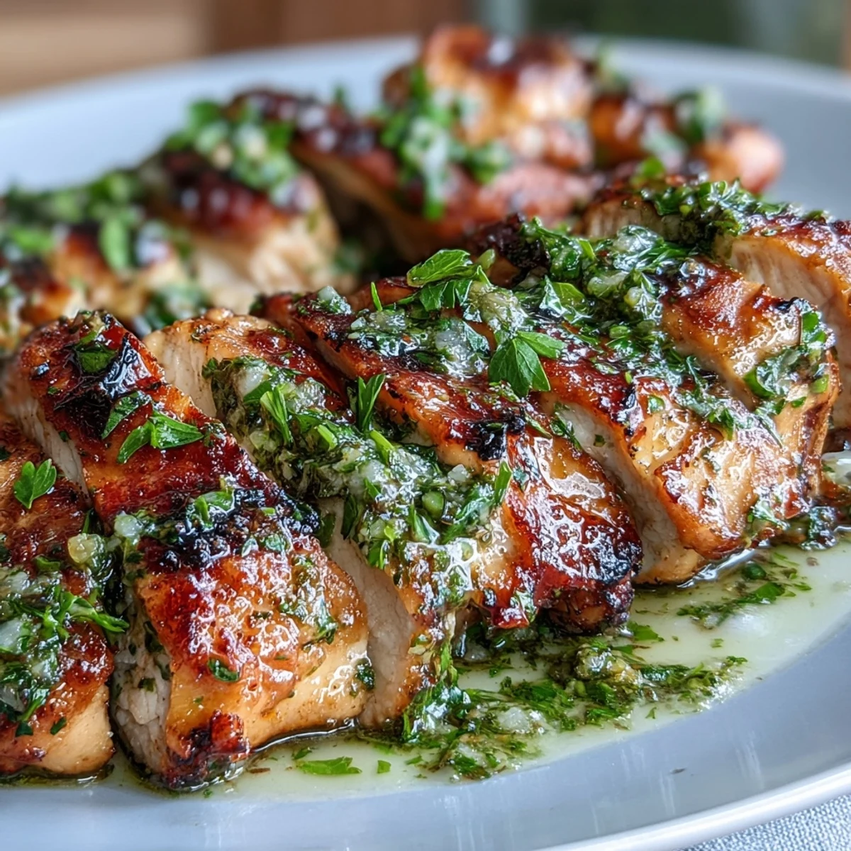 Vibrant chimichurri grilled chicken bowl with garlic sauce, sautéed greens, and roasted vegetables.  