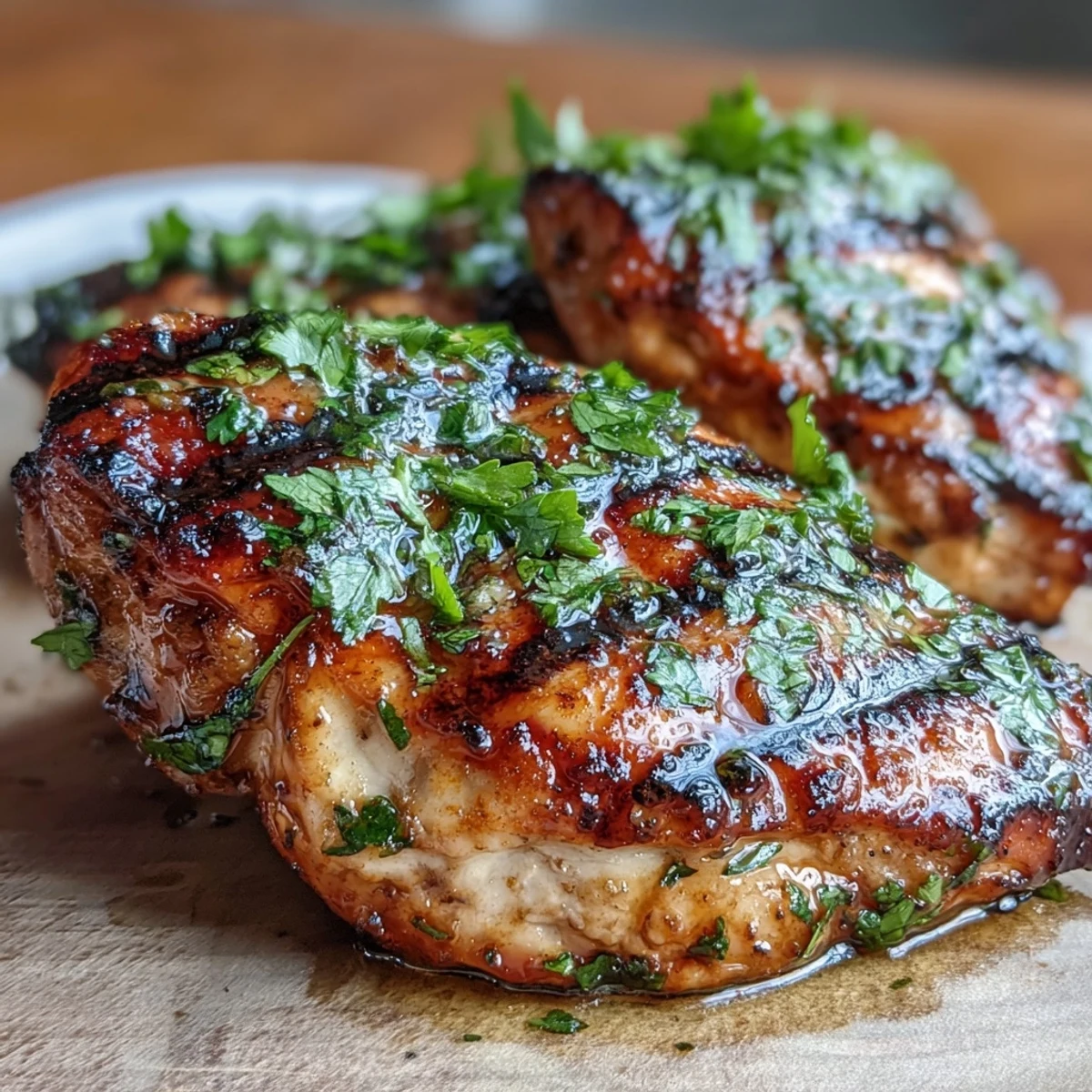 Tender lime-cilantro chicken breasts grilled to perfection, paired with a vibrant mix of corn, black beans, and tomatoes.  