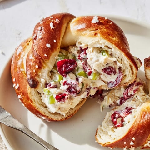 Soft golden pretzel twists filled with tangy cranberry jalapeño dip, ideal for gatherings.  