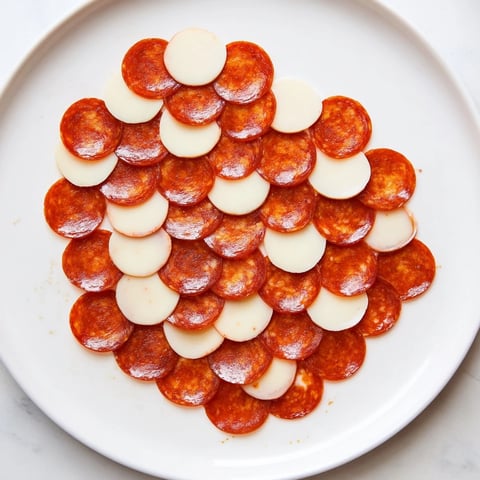 Dragon Scale appetizer shows overlapping pepperoni and cheese arranged like vibrant red and white scales.