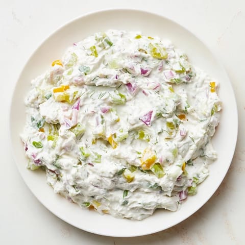 A close-up of sweet and sour pickle relish dip, showcasing the texture and vibrant colors of the relish.