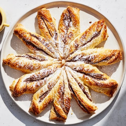 Nutella Puff Pastry Snowflakes