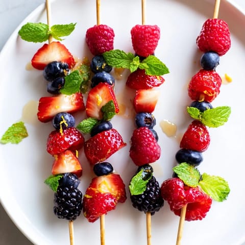 Simple Berry Mint Skewers