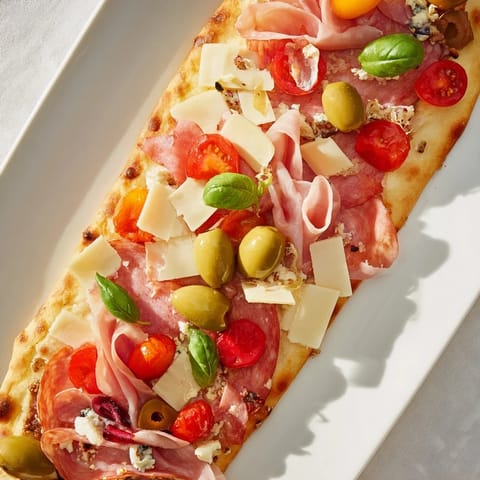 Rustic artisan flatbreads appetizer