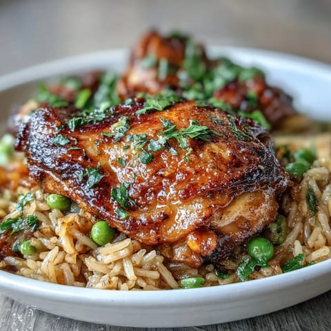 Spicy, aromatic Nandos-style Portuguese chicken and rice dish featuring golden-brown seared chicken, fluffy basmati rice, and a hint of cayenne.  