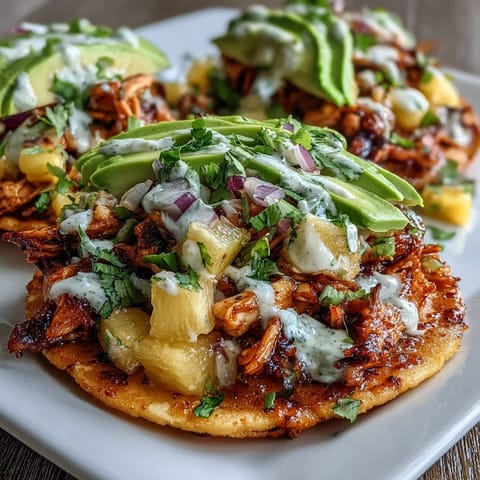 Chicken Pineapple Salsa Tostadas
