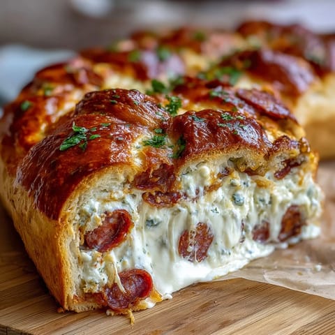 Savory Italian Easter Pie with ricotta and salami, a golden baked pastry filled with creamy cheese and spiced cured meat.