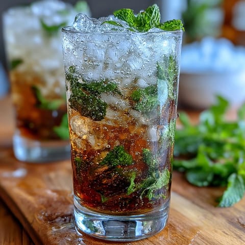 A refreshing Kentucky Derby Mint Julep Mocktail with fresh mint, crushed ice, and sparkling water, perfect for warm-weather celebrations.