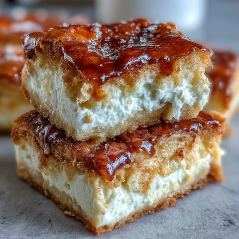 Creamy cheesecake bars, perfect for Cinco de Mayo, topped with flaky goodness.