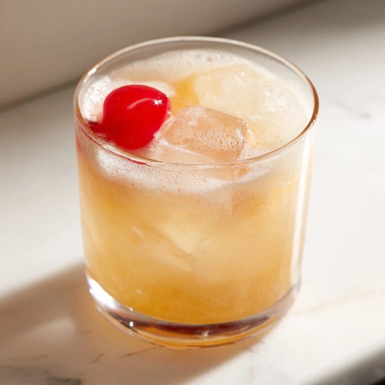 Icy cold Whiskey Sour featuring a perfectly balanced sweet and sour flavor profile.