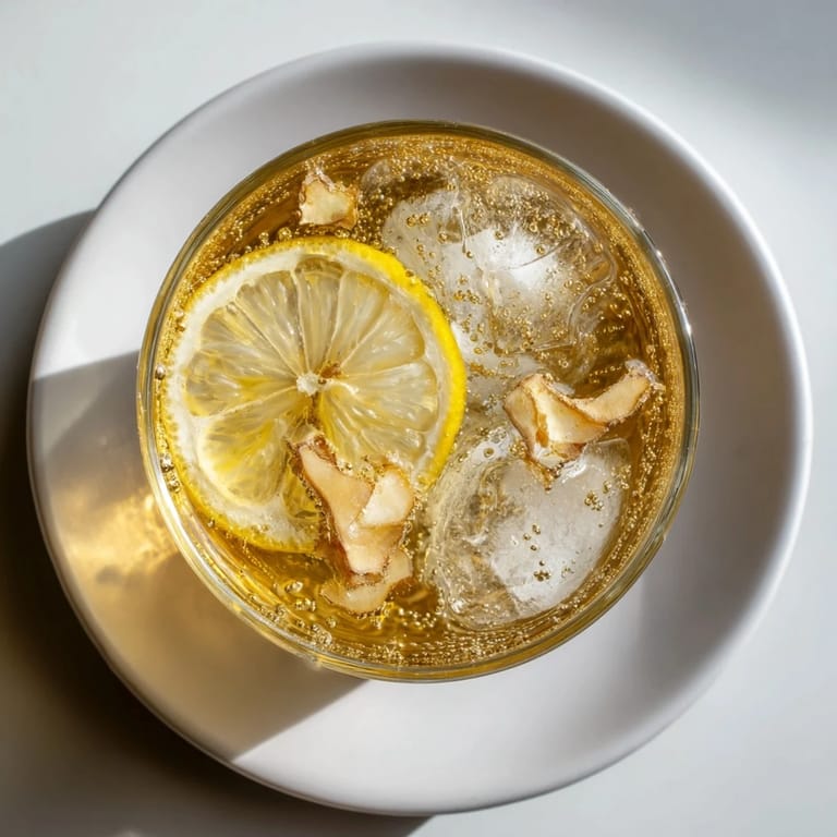 Chilled Maple Ginger Sour, showcasing vibrant flavors of lemon and maple syrup.  