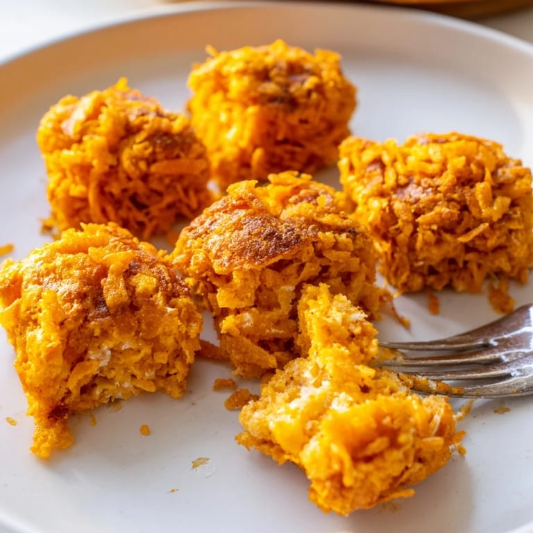 Golden, crunchy Flamin Hot Pumpkin Biscuit Bites served with ranch dip for extra flavor.  