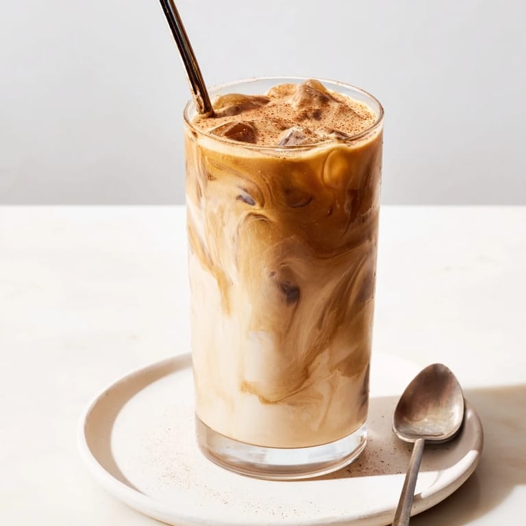 Deliciously rich tahini iced coffee blended with cold brew, served over ice.