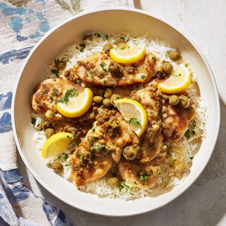 Imagine tender Express Chicken Piccata Rice Bowl - the perfectly balanced flavors of lemon and capers over rice.