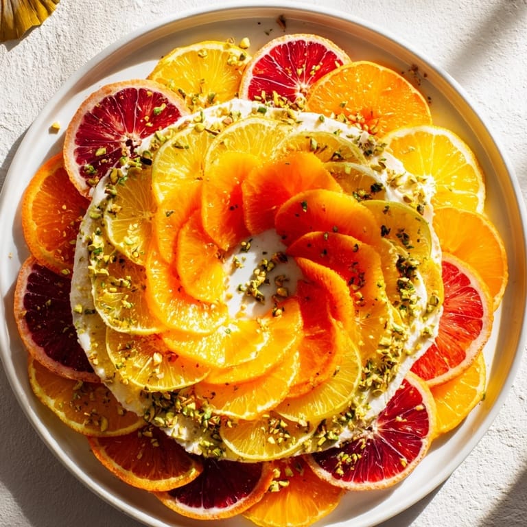 Enjoy this stunning Clockwork Orange party appetizer with the beauty of fresh citrus and cheese.