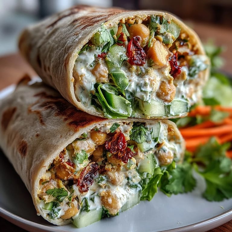 Vibrant and flavorful Vegan Coconut Curry Chickpea Salad Wraps, perfect for a quick lunch or light dinner with bold spices.