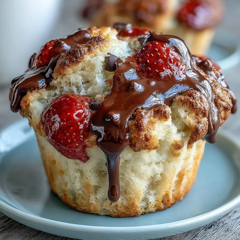 Soft, bakery-style muffins filled with fresh strawberries and white chocolate chips, great for dessert or brunch.
