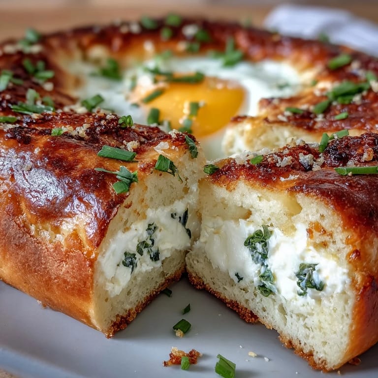 Flaky puff pastry Easter pie with hard-boiled eggs, spinach, and ham, baked golden and perfect for spring celebrations.