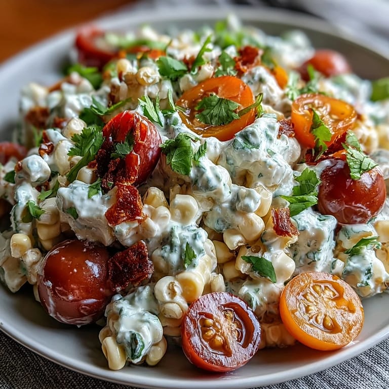 Colorful Creamy Corn Salad with Jalapeño, a perfect summer side with smoky paprika and fresh cilantro.