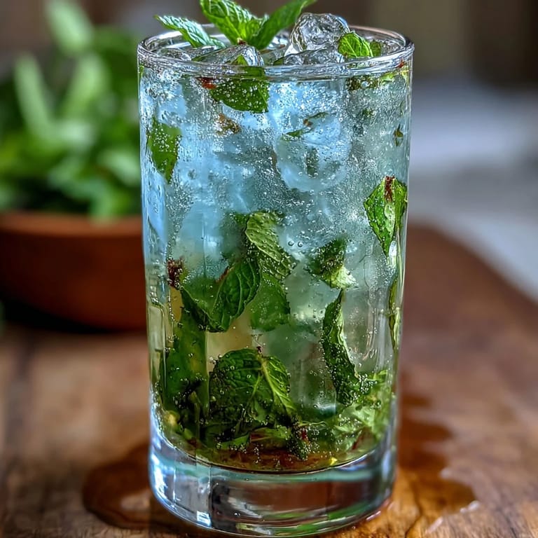 Cool, non-alcoholic Kentucky Derby Mint Julep Mocktail, bursting with fresh mint and citrus, served over crushed ice in a classic julep cup.