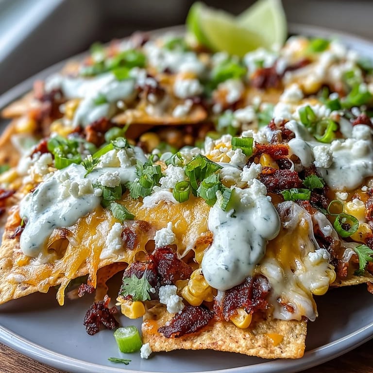 Festive Cinco de Mayo Elote Nachos, a colorful party appetizer bursting with flavor.