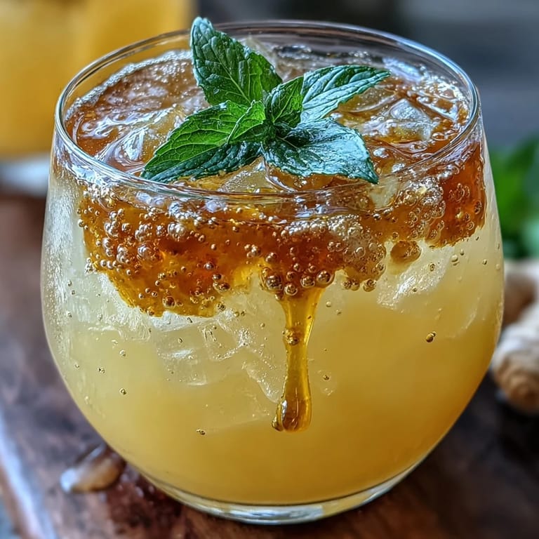 Refreshing Ginger Prebiotic Lemonade, bright with fresh lemon, perfect for a hot day.
