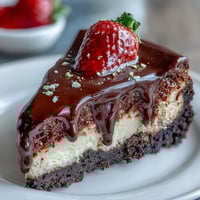 Decadent Dubai chocolate strawberry cheesecake cups with rich chocolate biscuit base and creamy filling topped with fresh strawberries.