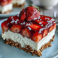 Delectable Memorial Day Strawberry Pretzel Salad Dessert with layered flavors and textures.