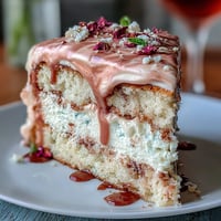 Bridal Shower Rosé Velvet Cake artfully decorated with shimmering gold cascading down.