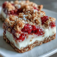 Golden Raspberry Yogurt Oat Bars with streusel topping, a perfect anytime treat.
